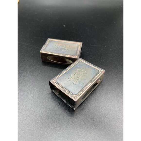 BIRKS Sterling Silver pair of Matchboxes Engraved R E F - Picture 2 of 7